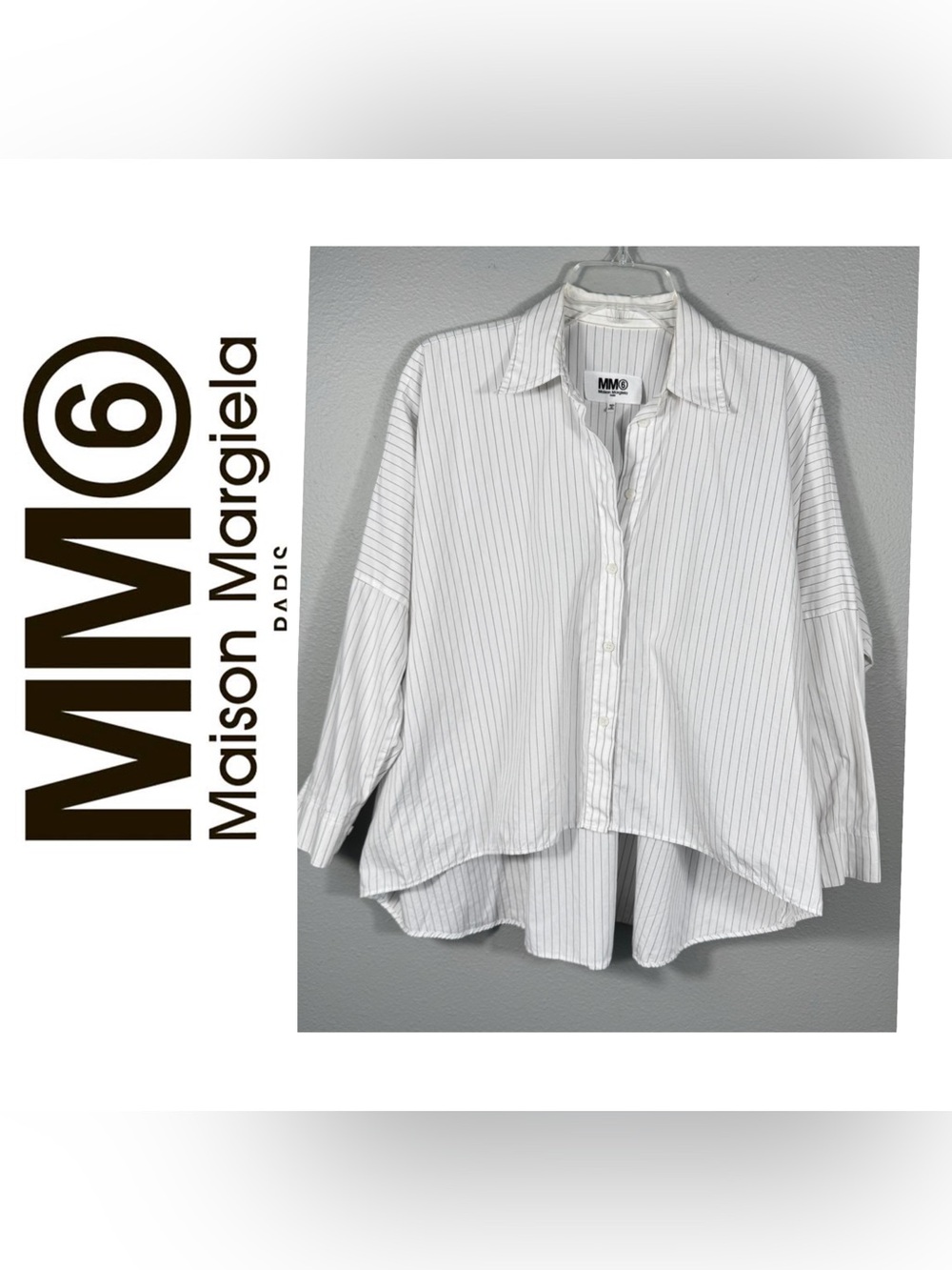 MM6 Maison Margiela Oversized Button Up Pinstripe Shirt Size 40